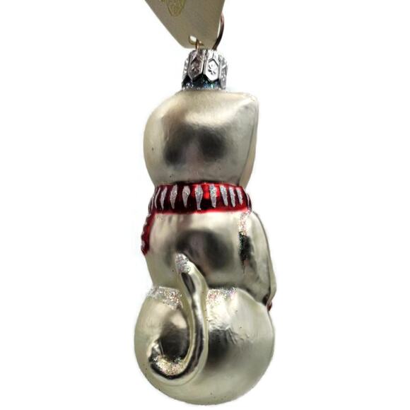 Patricia Breen Snowcat With Red Scarf Pearl Christmas Tree Ornament Snow Family - Picture 13 of 13